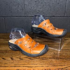 Keen Brown Leather Slide Sandals Women’s 6.5 Closed Toe Comfort
